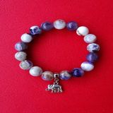 Charoite and Elephant Pendant, Bracelet